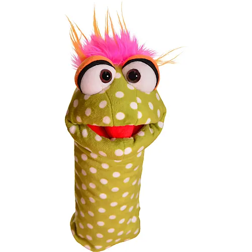 Handpuppe Brabbelchen Gr�n 24cm
