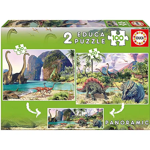 Educa Puzzle Welt der Dinosaurier (2x100)