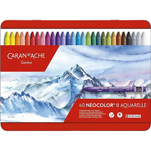 Caran d'Ache Neocolor 2 - Aquarelle Metallschachtel - 40 Teile