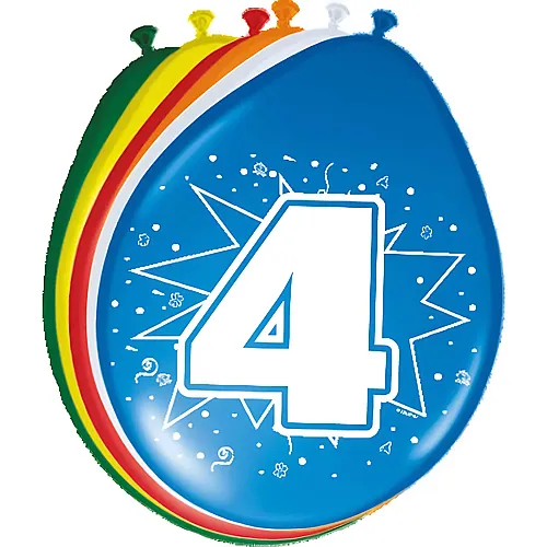 Zahlenballons 4 Jahre - 8 Teile