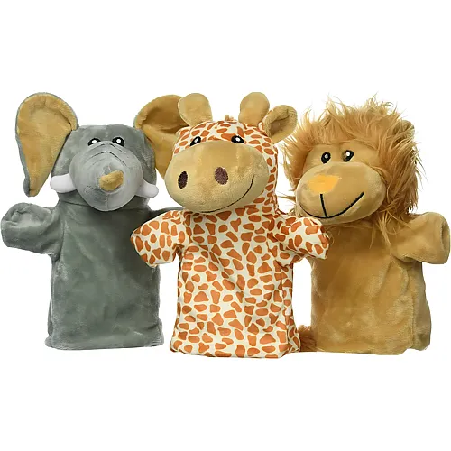 Goki Handpuppen Wilde Tiere 3er Set - 27 cm