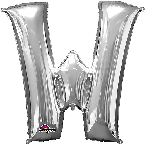 Amscan Buchstaben Silber Folienballon Buchstabe W Silber (93cm)