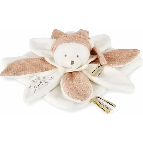 Doudou et Compagnie Schmusetuch B�r Bl�te Rosegold - 25 cm