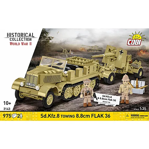 COBI Sd. Kfz. 8 &  Flak 36 / 975 pcs. Sd. Kfz. 8 towing 8.8 cm Flak 36
