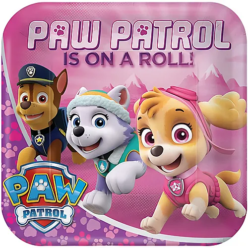 Amscan Paw Patrol Teller Pink 23cm (8Teile)