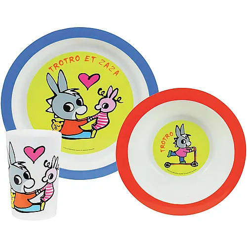 Fun House Kindergeschirr-Set Teller, Sch�ssel und Glas