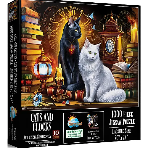 SunsOut Puzzle Eva Nikolskaya Katzen und Uhren - 1000 Teile