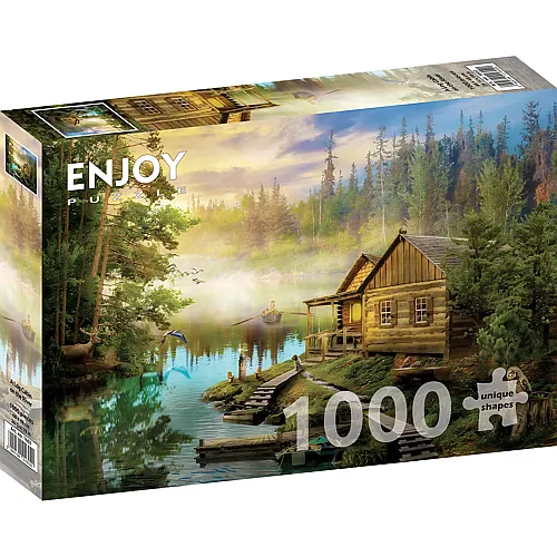 Enjoy Puzzle Eine Blockh�tte am Fluss - 1000 Teile