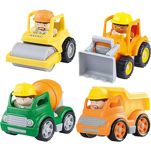 Play Mini Baufahrzeuge mit Figuren Spielset, 8-tlg.