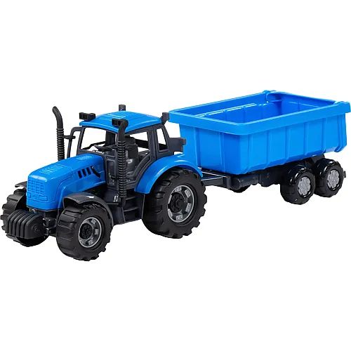Cavallino Toys 1:32 Traktor mit Muldenkipper-Anhnger Blau