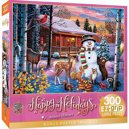 Master Pieces Puzzle Happy Holidays Winterbesucher - 300 Teile