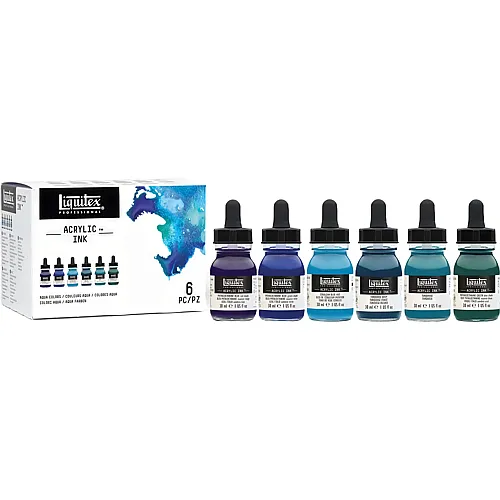 Liquitex Professional Acrylfarben - Ink, Tusche im Set Wassertöne (6x30ml)