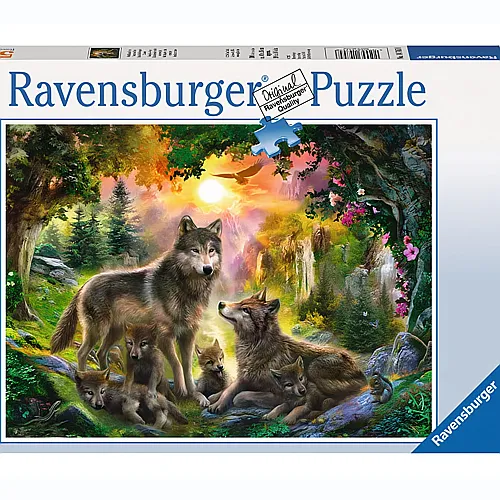 Ravensburger Puzzle Wolfsfamilie im Sonnenschein (500Teile)