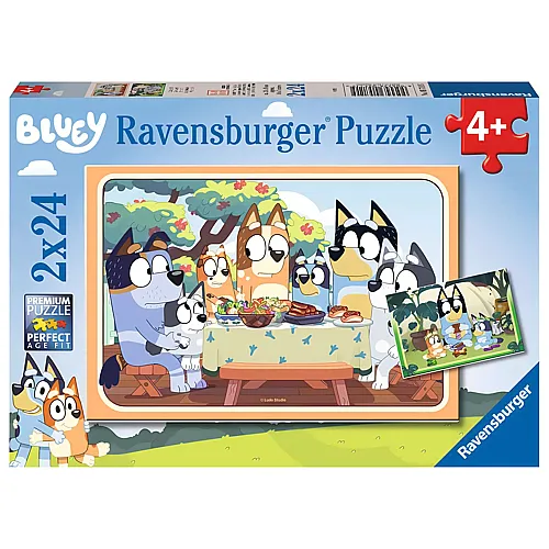 Ravensburger Puzzle Bluey Auf geht's! (2x24)