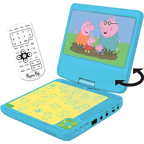 Lexibook Peppa Pig Tragbarer DVD-Player mit 7 Zoll Bildschirm
