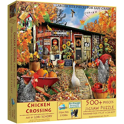 SunsOut Puzzle Lori Schory Chicken Crossing - 500 Teile