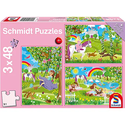 Schmidt Puzzle Prinzessin im Schlossgarten (3x48)