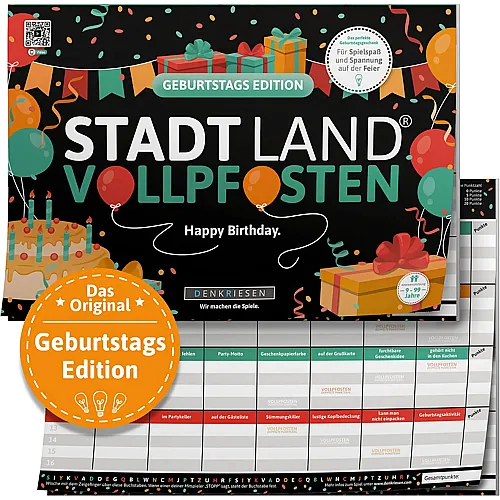 Denkriesen Stadt Land Vollpfosten Geburtstag Edition - Happy Birthday
