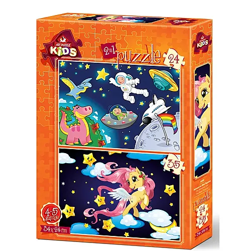 Art Puzzle The Astronaut and The Baby Pegasus - 24 Teile