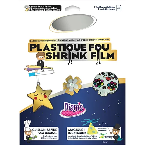 OZ International Diam's Plastique Fou 7 Feuilles : Metallise Argent