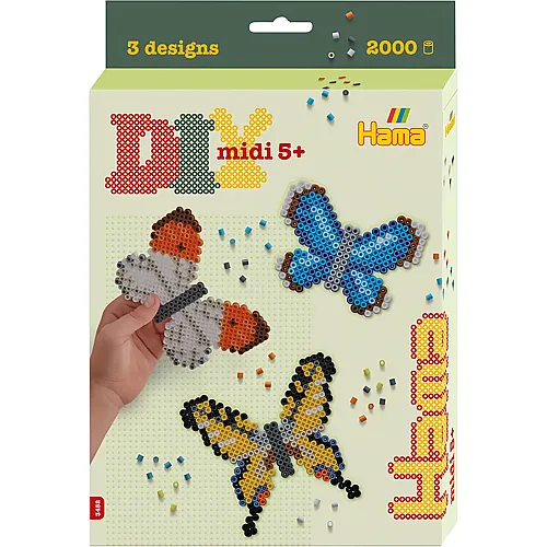 Hama Midi B�gelperlenset Schmetterlinge - 2000 Teile
