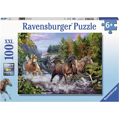 Ravensburger Puzzle Galopp von Pferden �ber den Fluss - 100 Teile