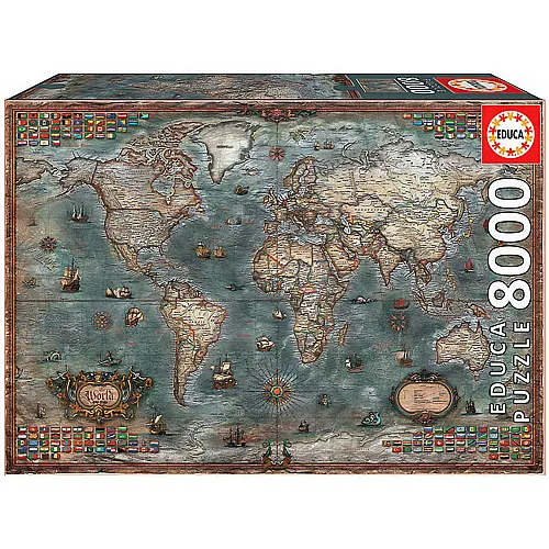 Educa Puzzle Historische Weltkarte (8000Teile)