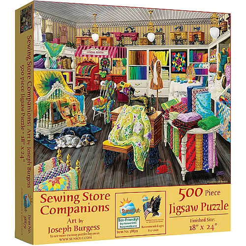 SunsOut Puzzle Joseph Burgess Sewing Store Companions - 500 Teile