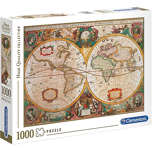 Clementoni Puzzle High Quality Collection Weltkarte Old Map (1000Teile)