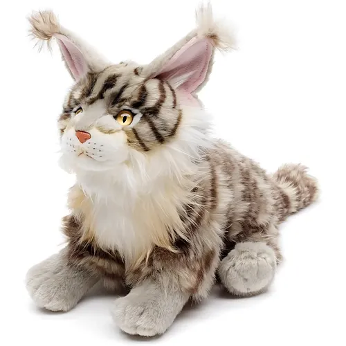 Maine-Coon-Katze sitzend Grau 27cm