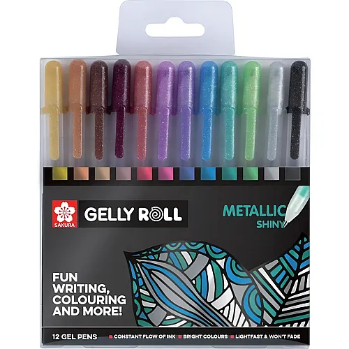 Gelschreiber Metallic - 12 Teile