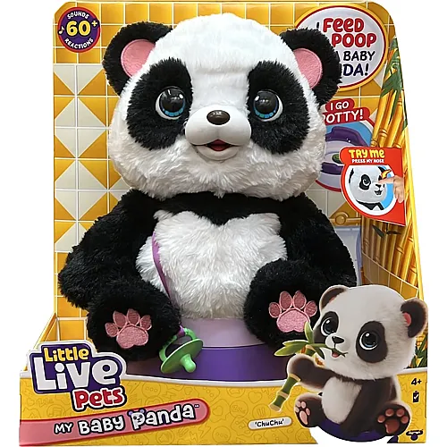 Moose Toys Little Live Pets Mein interaktiver Baby Panda mit T�pfchen - 30 cm