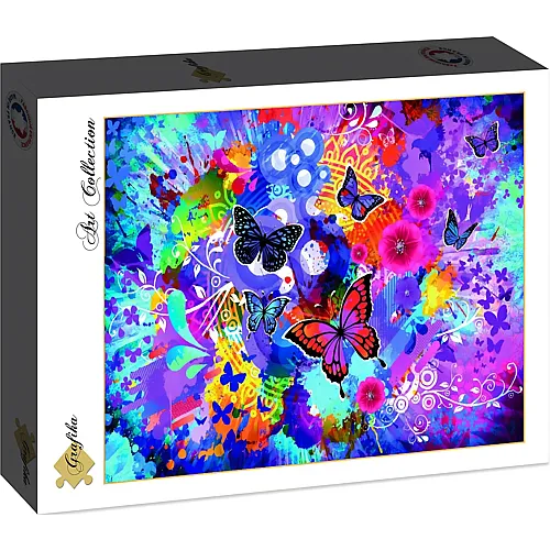 Bunte Blumen und Schmetterlinge 1500Teile