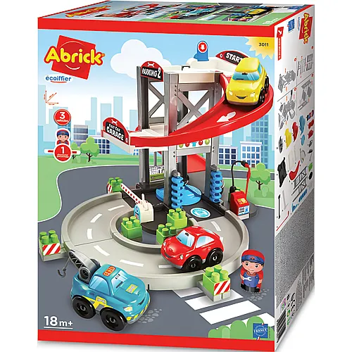 Abrick Garage mit Transporter und Autos