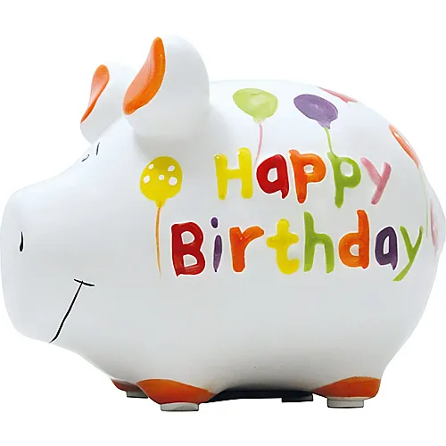 Sparschwein Happy Birthday aus Keramik