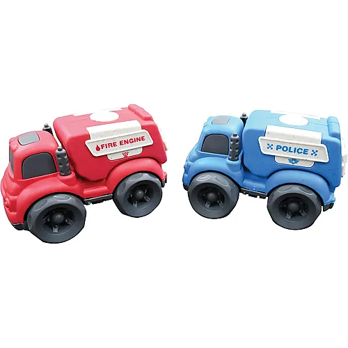 Lexibook Bioplastik  Feuerwehr- und Polizeiauto, 10 * 6,5 * 7 cm (2 St�ck)