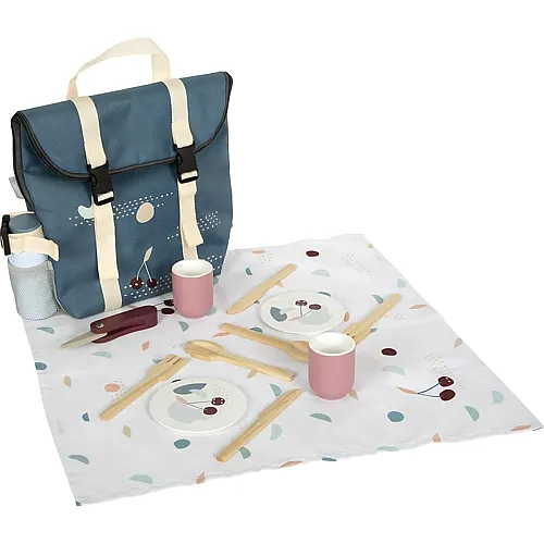 Small Foot Rucksack mit leckerem Picknick-Spielset aus Holz, 14-tlg.