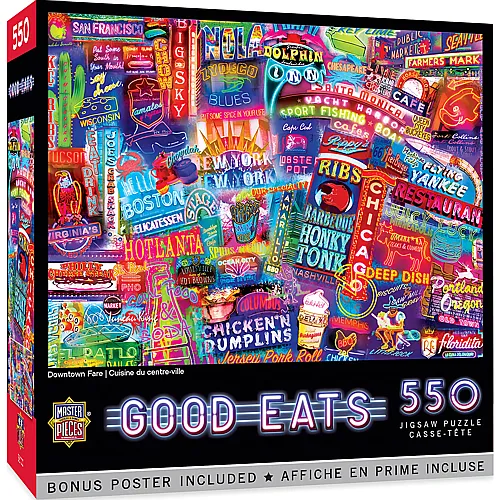 Master Pieces Puzzle Good Eats Downtown Fare - 550 Teile