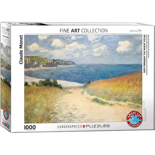 Eurographics Puzzle Fine Art Collection Claude Monet - Strandweg zwischen Weizenfeldern (1000Teile)