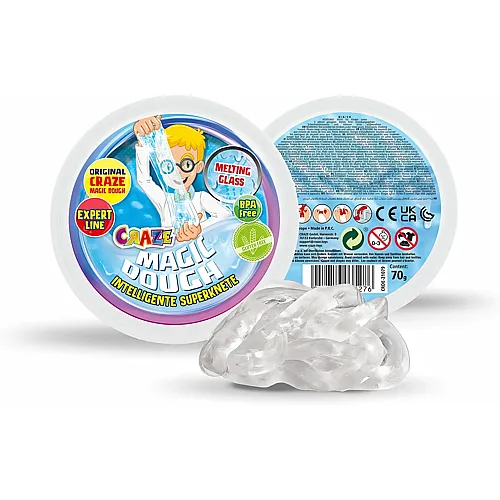 CRAZE MAGIC DOUGH Fl�ssiges Glas | Intelligente Knete Kinder in 70 g Dose , durchsichtig Kinderknete , h�pfende & elastich
