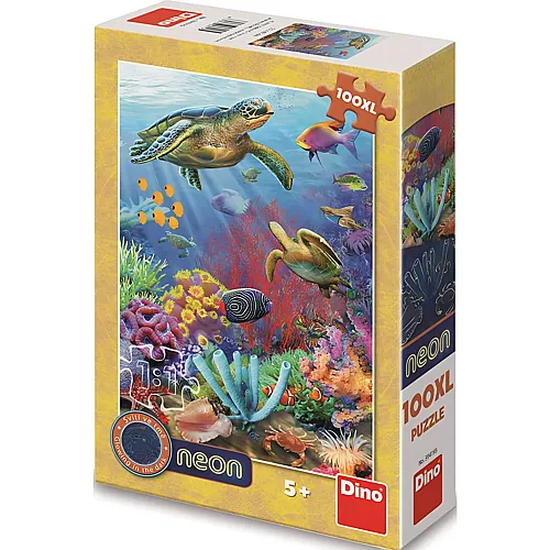 Dino Puzzle Neon-Puzzle - Unter dem Meer - 100 Teile