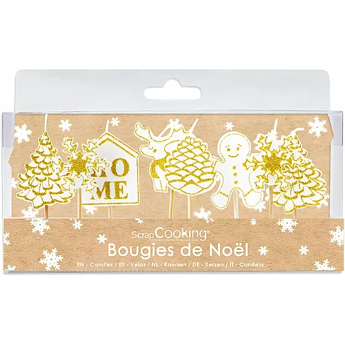 ScrapCooking Goldene Weihnachtskerzen - 8 Teile