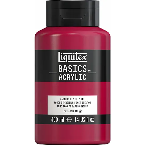 Liquitex Lqx Basics Acrylfarbe 400ml Flasche Kadmiumrot Dunkel Farbto
