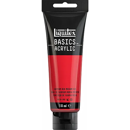 Liquitex Lqx Basics Acrylfarbe 118ml Tube Kadmiumrot Mittel Farbton