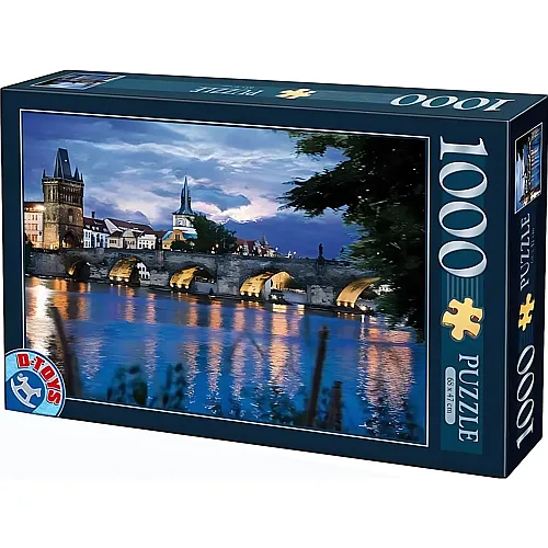DToys Puzzle Bei Nacht - Tschechien: Prag (1000Teile)
