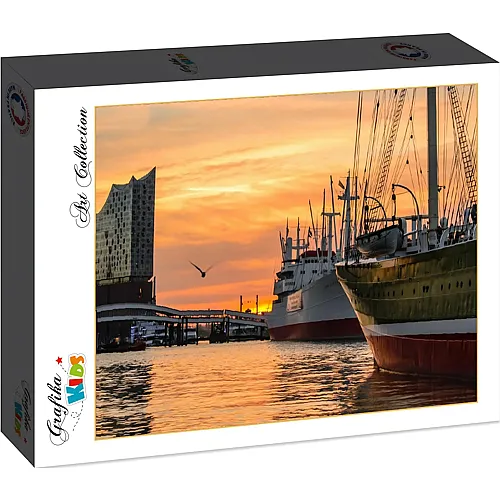 Grafika Puzzle Art Collection Deutschland Edition Grafika Kids Hamburger Hafen mit Elbphilharmonie - 12 Teile