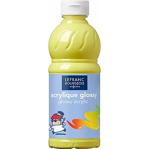 Lefranc Bourgeois Lfb Glossy Acrylfarbe 500ml Flasche - Zitronengelb