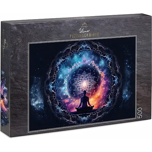 Ulmer Puzzleschmiede Chakra - meditatives Motiv mit Mandala-Symbol - 500 Teile