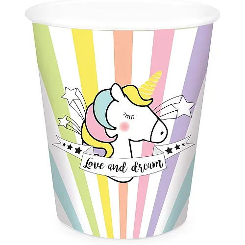 Trinkbecher Einhorn 250ml 8Teile