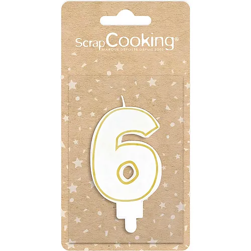 ScrapCooking Kerze 6 Weiss / Gold